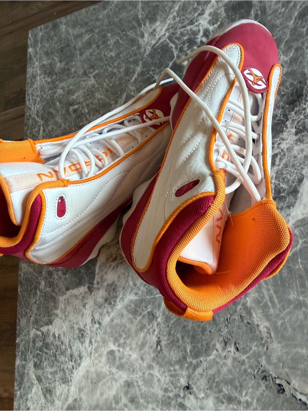 Kids Red, Orange & White Athletic Sneakers - Unbranded
